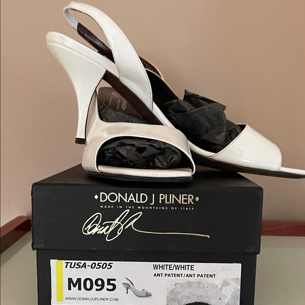 Donald J. Pliner White Open-Toe Heels
